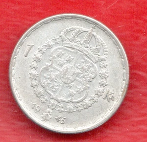 SWEDEN 1 KRONA 1946 SILVER - Picture 1 of 2