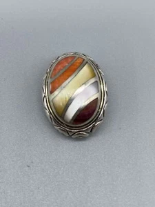 Sterling Silver with 18K Yellow Gold Accent Asch Grossbardt Slide Pendant Inlays - Picture 1 of 9
