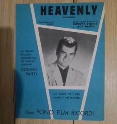 Conway Twitty Heavenly Spartito Sheet Music Ex- Cond Calibi Ricordi - Immagine 1 di 3
