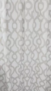 Two panels 37w x 78"L Lyon French grey white blackout curtainscotton - Picture 1 of 3