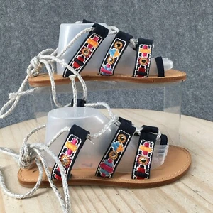 Sandalia Gladiador Cool by Coolway para mujer 7 azules con cordones al tobillo punta abierta plana - Imagen 1 de 16