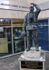Photo 6X4 Firefighter Statue Barton Hill/St6072 Outside The Fire Station C2010