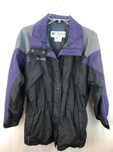 COLUMBIA CAMPING HIKING FISHING JACKET WOMEN SIZE S BLACK PURPLE - Picture 1 of 6
