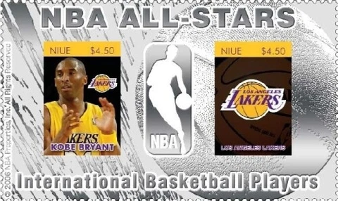 Niue 2007 NBA All Stars - KOBE BRYANT - Los Angeles Lakers - Silver stamp - MNH Cover