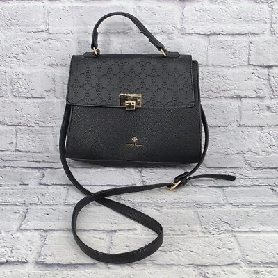 Bolso Bandolera Nanette Lepore Cuero Guijarro Negro Correas Múltiples Bolsillos Foto 1 de 4