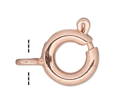 100 Copper Plated Brass 7mm Spring Ring Clasps - Image 1 of 2