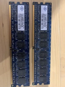 2GB Kit (2 x 1GB) Nanya NT1GT72U8PB0BY-25D PC2-6400E UBDIMM Server Memory RAM - Picture 1 of 1