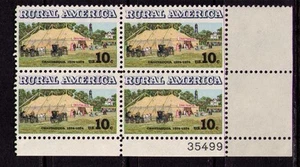 US USA Sc# 1505 MNH FVF PLATE# BLOCK Rural Chautauqua Tent Horse Buggy New York - Picture 1 of 1