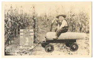 Reed RPPC EXAGGERATION National CORN HUSKING CONTEST 1930 Norton KS - RARE - Picture 1 of 2
