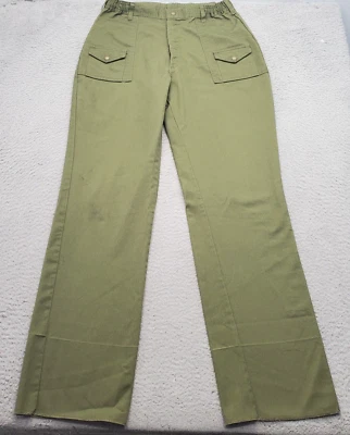 Boy Scouts of America Pants Size 32 Waist Green Unfinished Hem Elastic  Pull On - Image 1 of 4