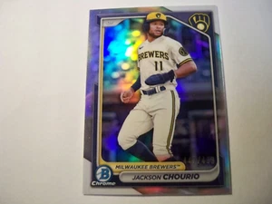 Jackson Chourio ROOKIE REFRACTOR 2024 BOWMAN CHROME ROY BREWERS MINT 447/499 - Bild 1 von 2