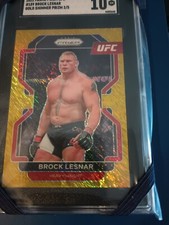 2022 Panini Prizm UFC Brock Lesnar Gold Shimmer 2/5 SGC 10