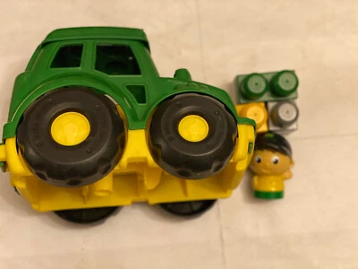 Mega Big Blocks John Deere Tractor Camión Granja Bloques Abatible Trasero Con Figura Foto 1 de 4