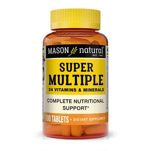 Mason Natural Super Multiple 34 Vitamins and Minerals - Overall Health, 100 Tabs - Picture 1 of 5