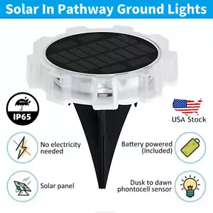 4~24Pack LED Solar Garden Lamp Disk Lights Waterproof In-Ground Driveway Pathway - Picture 1 of 32