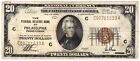 1929 $20 Bill Philadelphia Federal Reserve Bank Note Lower Serial & Nice Quality
