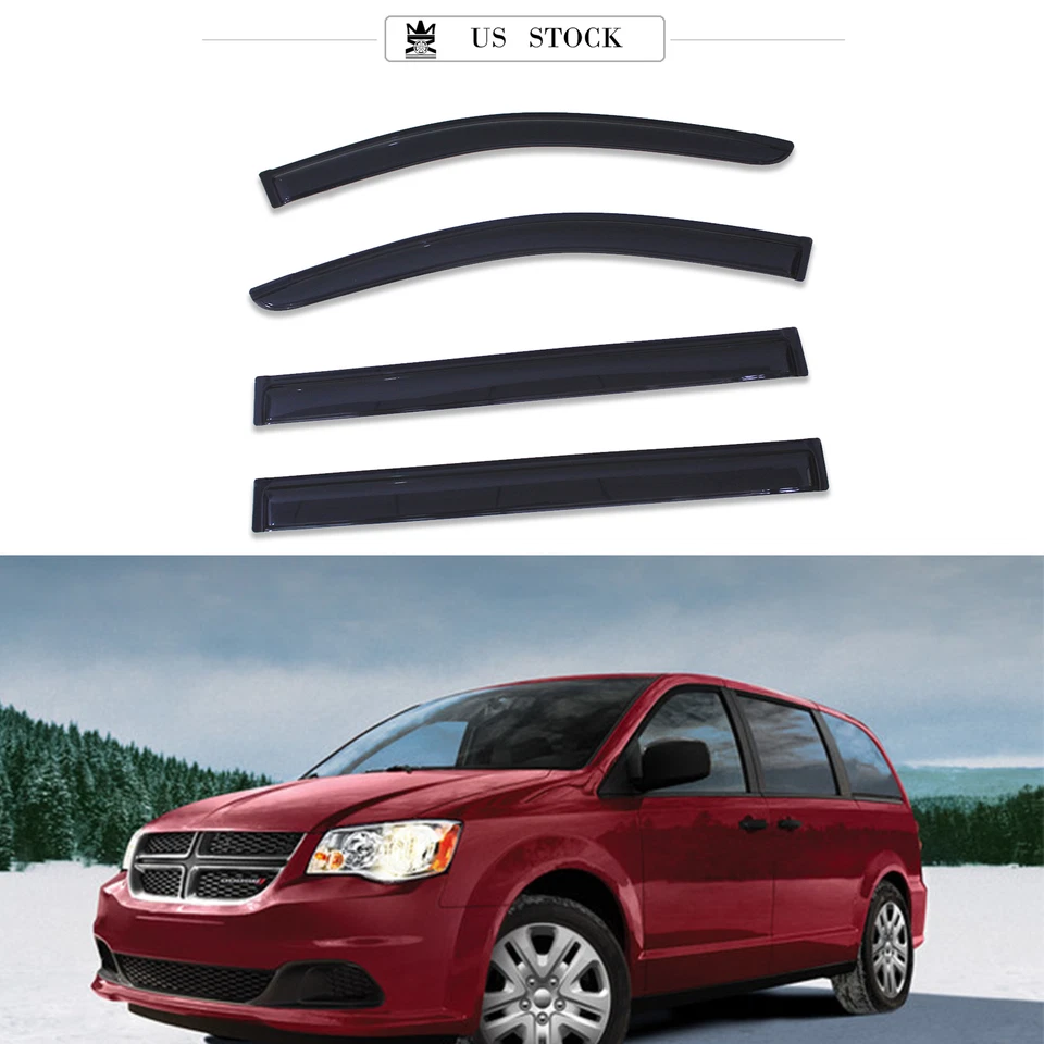 Se adapta a 08-16 Chrysler Town 08-20 Grand Caravan acrílico ventana visera lluvia protector solar Foto 1 de 4