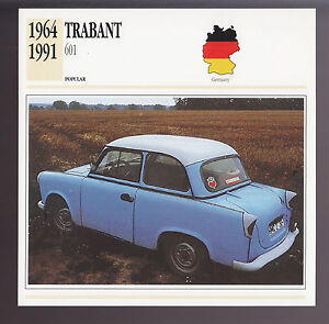 1964-1991 Trabant 601 German Car Photo Spec Sheet Info ATLAS CARD