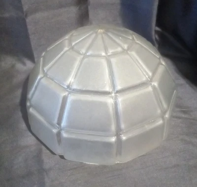 ancienne coupe de lustre art déco verre dépoli moulé pressé Degué Muller - Photo 1/4