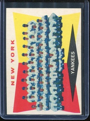 1960 Topps Baseball # 332 New York Yankees Team (EX+) Excelente Plus Foto 1 de 2