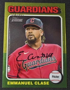 2024 Topps Heritage High # Emmanuel Clase Chrome #'d 558/699 Cleveland Guardians - Picture 1 of 3