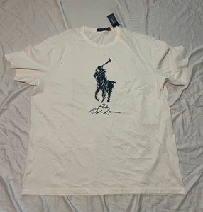 CAMISETA POLO RALPH LAUREN HOMBRE NUEVA BIG PONY BLANCO ROTO 3XLT - Imagen 1 de 2