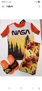 Boys M/8 NASA Sleepwear Short Set With Matching Shoes Brand New W Tags - Picture 1 of 2