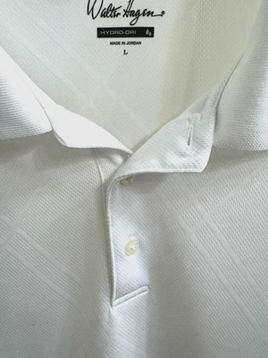 Walter Hagen Мужская (L) Hydro-Dri гольф производительности Polo белый Argyle узор новый без ЯРЛЫКОВ - Изображение 1 из 4
