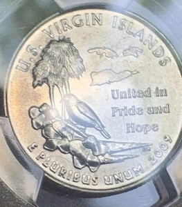2009-D PCGS MS67 U.S. Virgin Islands Quarter Business Strike 25C Low Mintage - Picture 1 of 6