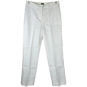 J. Crew Kate straight-leg pant in stretch linen blend White 2 BF407 NIB - Picture 1 of 10