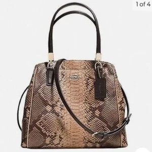 COACH MULTI COLOR PYTHON EMBOSSED LEATHER MINETTA SATCHEL - Picture 1 of 9
