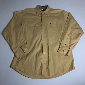 Tommy Hilfiger Mens Yellow Long sleeve Button Down Dress Shirt Sz Large M82 - Picture 1 of 6
