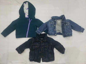 Lot of 3 Girl Sweater(12M) and Jean Jackets(6-12M) - Picture 1 of 4