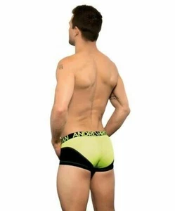 Andrew Christian Boxer Trophy Boy Active Neon Mesh Men Boxers Black 90916 19 - Picture 1 of 7