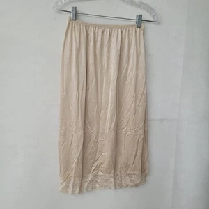Vanity Fair Slip Mujer S Beige Nylon 28" Borde de Encaje Doble Aberturas Laterales 11-125 EE. UU. - Imagen 1 de 10