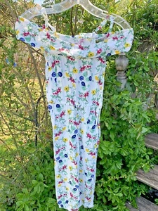 OLD NAVY Floral Jumpsuit Bib Overalls Cold Shoulder Girls Size S 6 7 ❤️sj7m18 - Picture 1 of 8