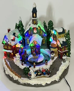 Holiday Living Christmas Tabletop Decoration LED w/ Moving Horse Carrage Village - Picture 1 of 12