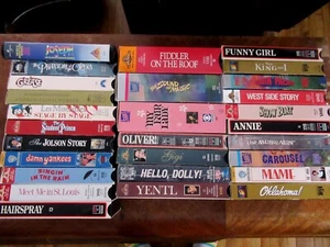 LOT OF 28 VHS VCR VIDEO TAPE MUSICALS * VINTAGE & NEWER * FREE SHIPPING - Picture 1 of 4