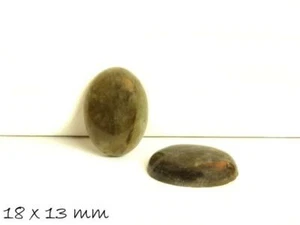 2 Stk. Labradorit Cabochon zum Einkleben i. Fassungen, 18 x 13 mm - Picture 1 of 1