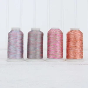 Threadart Variegated Polyester Embroidery Thread Set- 4 Pastel Shades 40wt 1000M - Picture 1 of 8