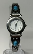 Vintage Accutime Ladies Watch Faux Turquoise Stainless Fashion