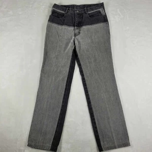 Vintage Sergio Valente Jeans Men's 29x28 Black Gray Western Pants Made in Taiwan - Picture 1 of 13