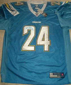 Camiseta deportiva autografiada de los San Diego Chargers azul en polvo cosida talla XL nueva - Imagen 1 de 3