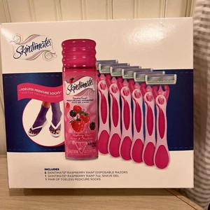 SKINTIMATE RASPBERRY RAIN SET ~ 6 EINWEGRASIERER FULL SIZE RASIERGEL Pedi Socken - Bild 1 von 4