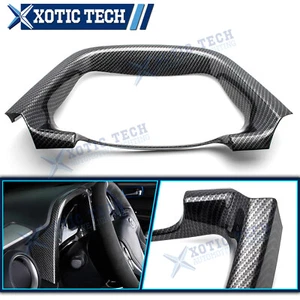 Carbon Fiber Interior Dashboard Frame Panel Cover Trim For Toyota RAV4 2013-2018 - Foto 1 di 12