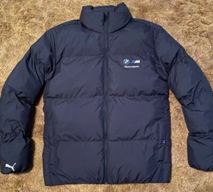 BMW Puma M Sport Racing Black Winter Puffer Bomber Ski Jacket Men's Med NEW NWT - Picture 1 of 15