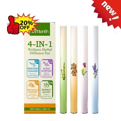 4X Natural Herbal Diffuser with Mullein Thyme Mint for Lung Health and Fresh Air