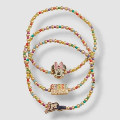 Juego de 3 brazaletes Baublebar x Disney dorados Minnie Mouse Cheer Squad para mujer Foto 1 de 2