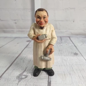 Vintage handgeschnitzte Psychiater Apotheker 4,5" Figur OHNE SOCKEL - Bild 1 von 7