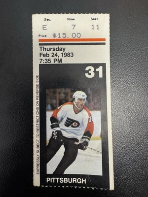 1983 Philadelphia Flyers vs Pittsburgh Penguins оригинальный билет заглушка - 24 февраля - Изображение 1 из 2